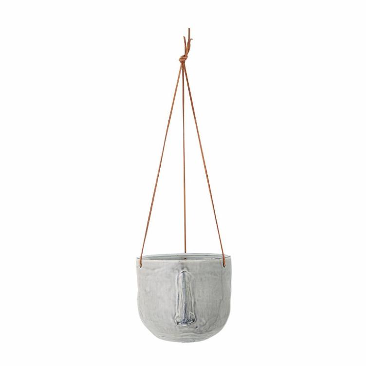 Hanging Flowerpot Ileana - Grey Stoneware - 1