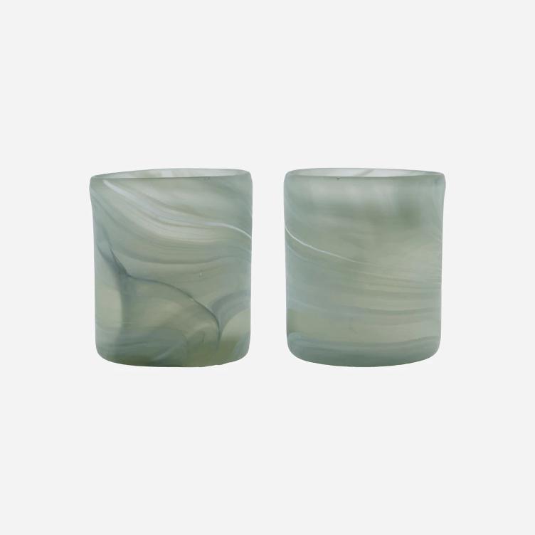 Tealight holder 2er Set - grey