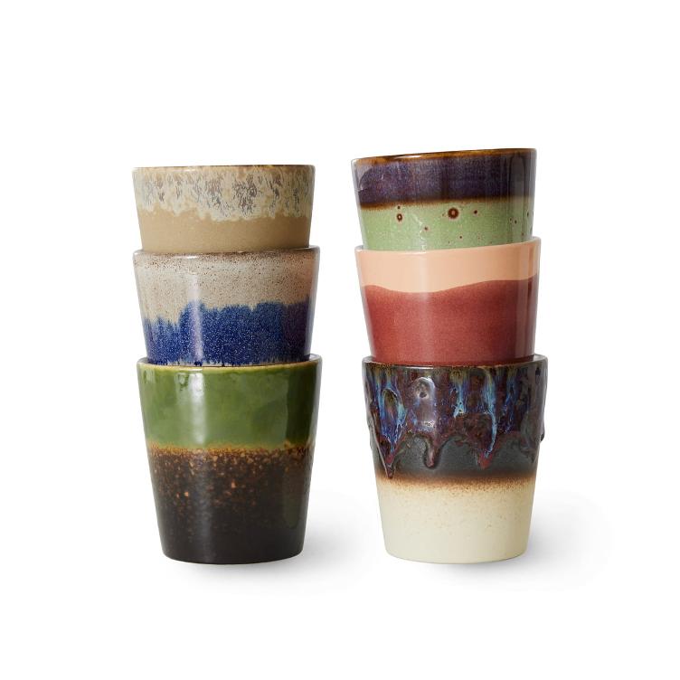 70`s Ceramic - Coffee Mugs 4er Set - Stellar