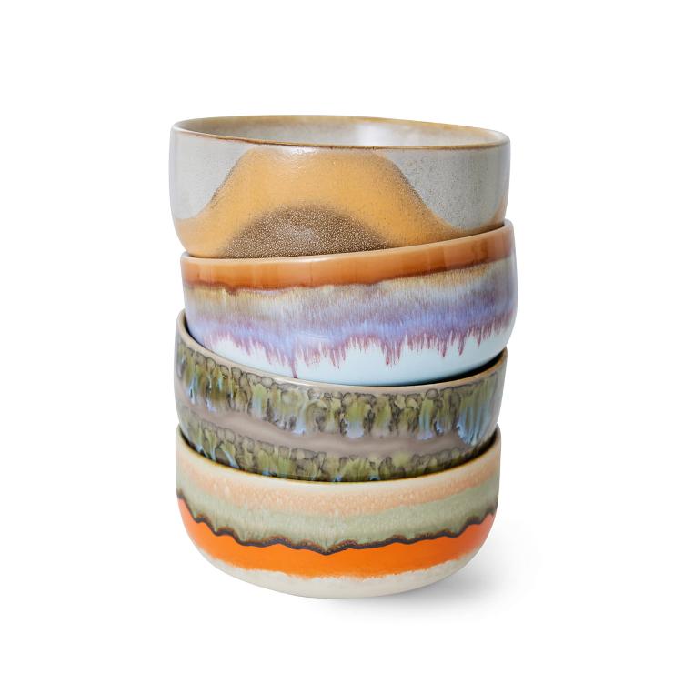 70`s Ceramic - dessert bowls 4er Set - Freak out