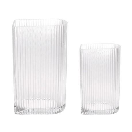 Vase clear ribbed - Size Large - 0